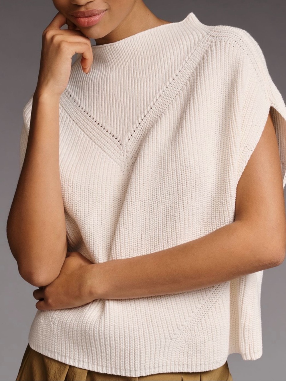 By Anthropologie Enza Cotton Pancho Sweater Vest